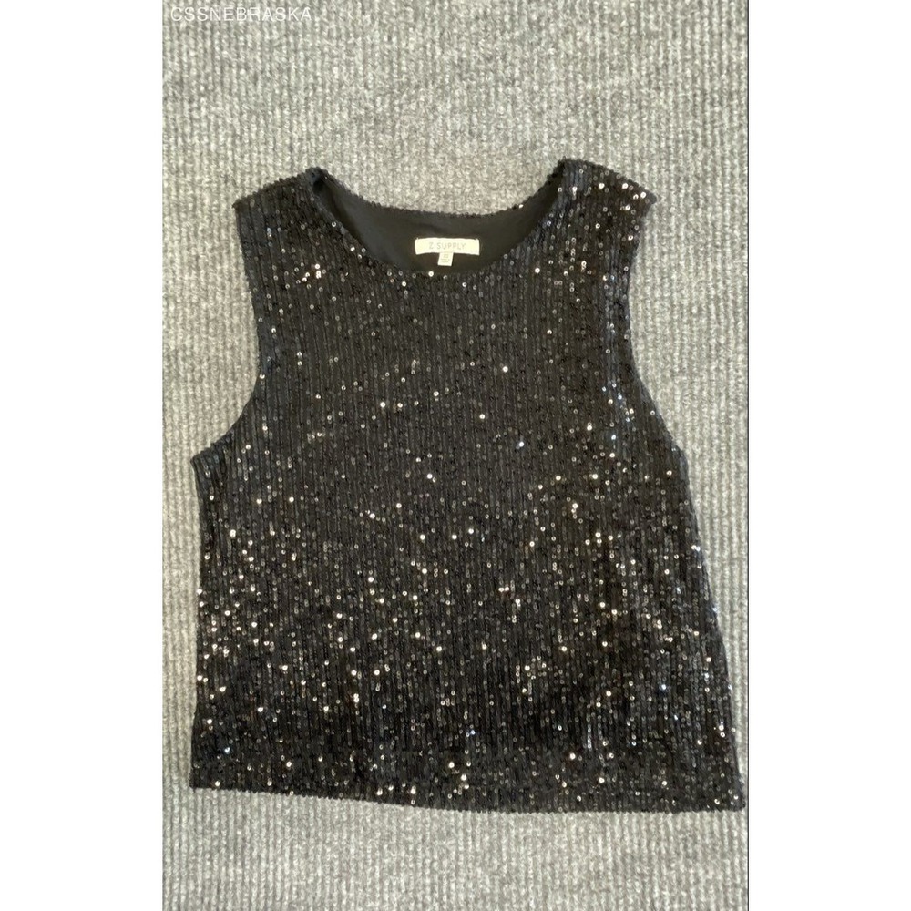 Z Supply Black sequin embellished shirt - Size XS